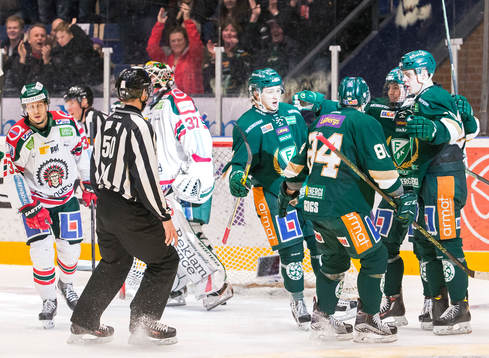 Färjestads Rasmus Asplund, Oskar Steen jublar
