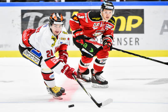 Örebros Petr Zamorsky och Malmö Redhawks Frederik Storm