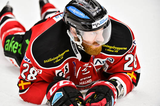 Malmö Redhawks Jens Olsson deppar på isen