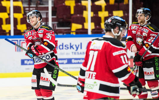Malmö Redhawks Björn Svensson, Joey Tenute och Jeremias