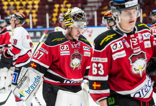 Malmö Redhawks målvakt Jonas Gunnarsson och Fredrik
