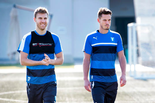 Malmö FFs Rasmus Bengtsson och Markus Rosenberg