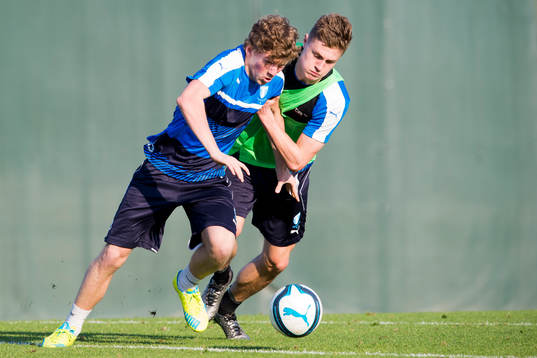 Malmö FFs Teddy Bergqvist och Mattias Svanberg