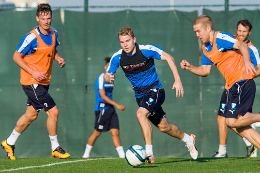 Malmö FFs Markus Rosenberg, Oscar Lewicki och Anton