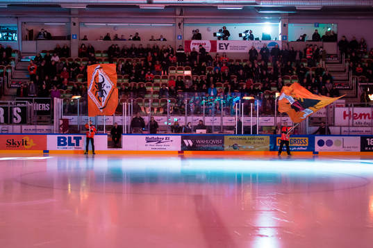 Till vänster Mikael Eklund med flagga