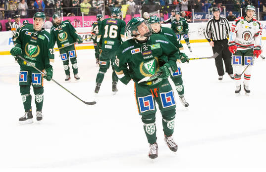 Färjestads Joel Eriksson Ek, Oskar Steen och Rasmus Asplund