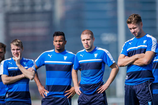Malmö FFs Oscar Lewicki, Felipe Carvalho, Anton Tinnerholm