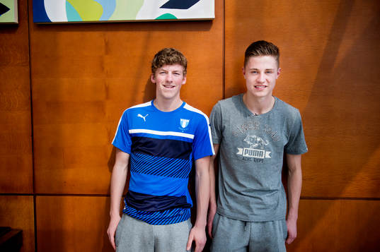 Malmö FFs Teddy Bergqvist och Mattias Svanberg