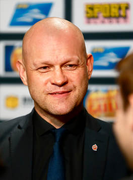 s tränare Andreas Johansson före ishockeymatchen i SHL