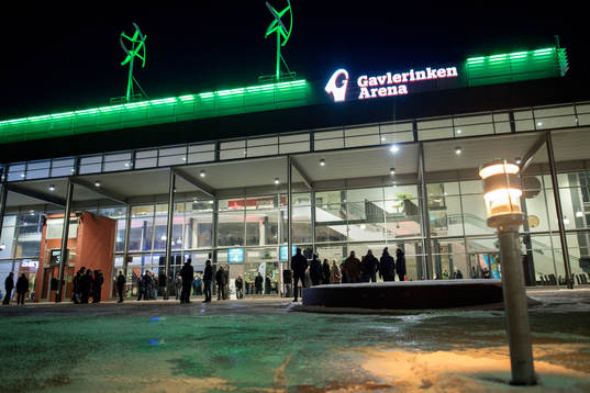 Entren till Gavlerinken Arena före ishockeymatchen i SHL