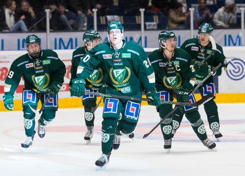 Färjestads Joel Eriksson Ek  jublar