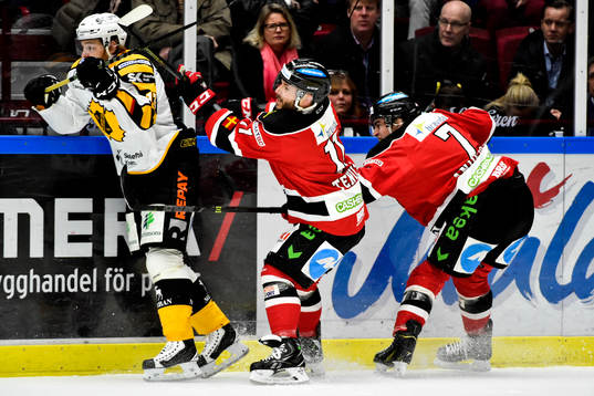 Malmö Redhawks Joey Tenute och Nils Andersson och