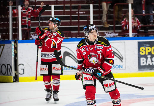 Malmö Redhawks Frederik Storm och Nils Andersson deppar