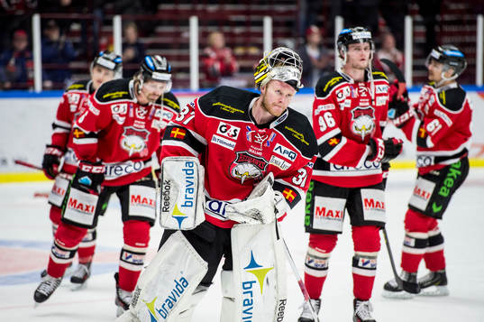 Malmö Redhawks målvakt Jonas Gunnarsson deppar