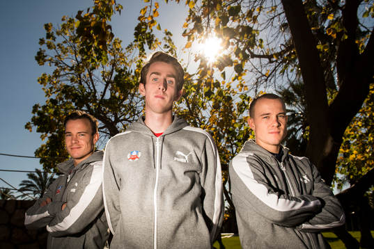 Helsingborgs Anton Wede, Adam Eriksson och Calle Wede