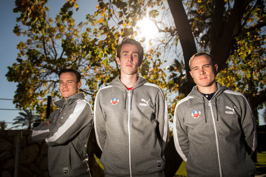 Helsingborgs Anton Wede, Adam Eriksson och Calle Wede