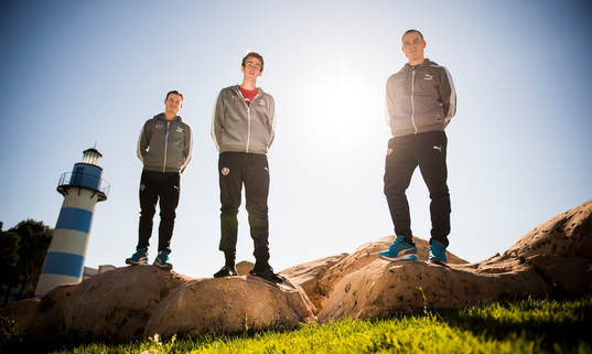 Helsingborgs Anton Wede, Adam Eriksson och Calle Wede