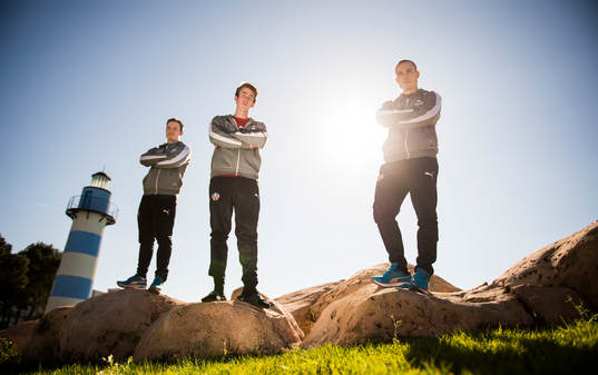 Helsingborgs Anton Wede, Adam Eriksson och Calle Wede