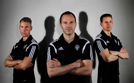 Domare Mathias Klasenius, Jonas Eriksson och Daniel