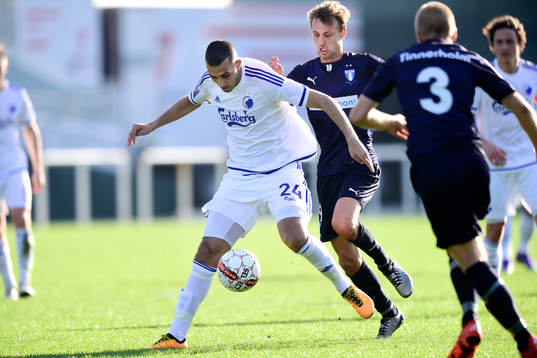 FC Köpenhamns Youssef Toutouh och Malmö FFs Magnus Wolff