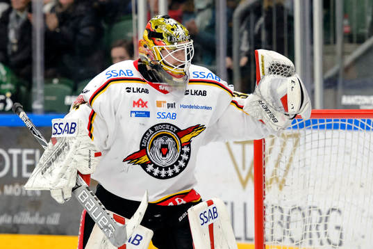 Luleås målvakt Joel Lassinantti jublar