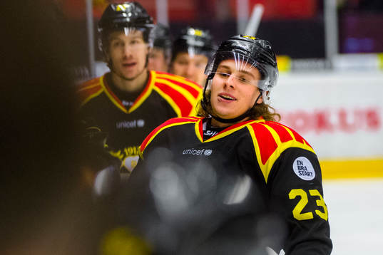Brynäs Lucas Carlsson jublar