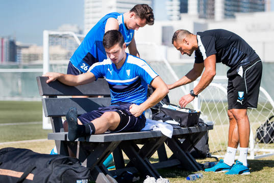 Malmö FFs Vladimir Rodic kör rehab och naprapat Wilner