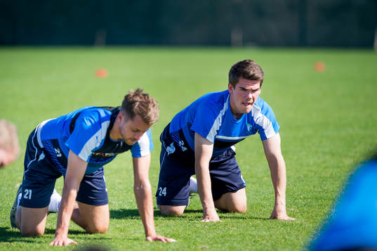 Malmö FFs Kári Árnason och Vidar Örn Kjartansson