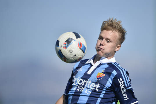 under en träningsmatch i fotboll mellan Djurgården och