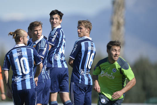 under en träningsmatch i fotboll mellan Djurgården och