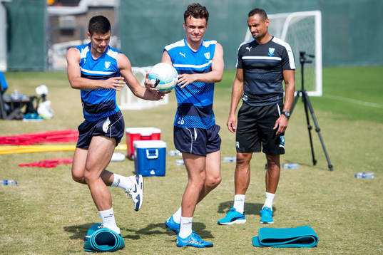Malmö FFs Vladimir Rodic och Andreas Vindheim kör rehab