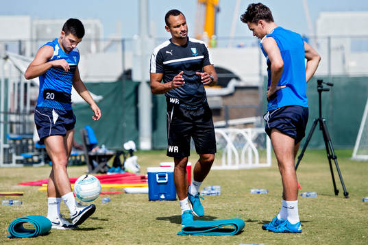 Malmö FFs Vladimir Rodic och Andreas Vindheim kör rehab