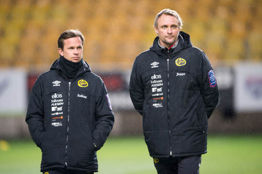 Elfsborgs tränare Tobias Linderoth och tränare Jesper
