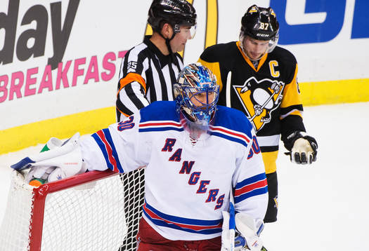 New Yorks målvakt Henrik Lundqvist och Pittsburghs Sidney