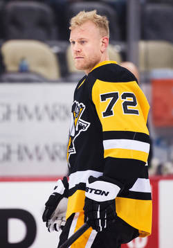 Pittsburghs Patric Hörnqvist vid uppvärmningen
