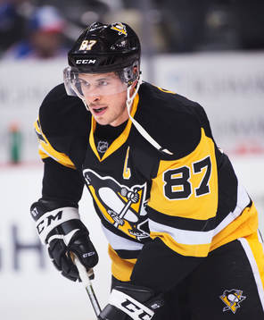 Pittsburghs Sidney Crosby vid uppvärmningen