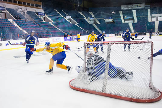 Martin Johansson fastnar i målvakt Viktor Fasth