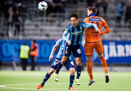 Djurgårdens Seon-Min Moon i en nickduell med Ålesunds