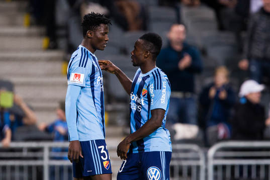 Djurgårdens Michael Olunga jublar