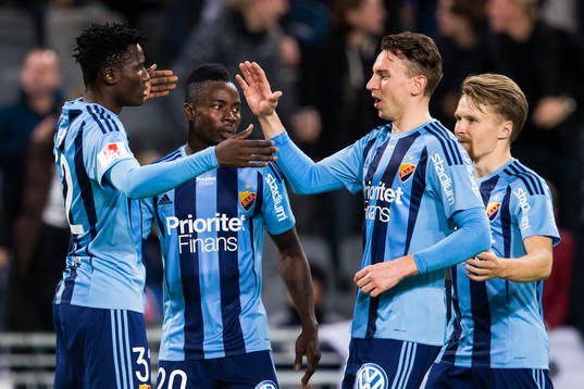 Djurgårdens Michael Olunga jublar