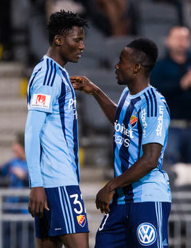 Djurgårdens Michael Olunga jublar