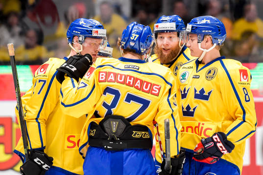 Sveriges spelare jublar