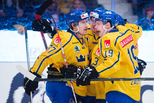 Sveriges John Norman och Patrik Zackrisson jublar