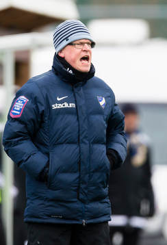 Norrköpings tränare Jan Andersson reagerar
