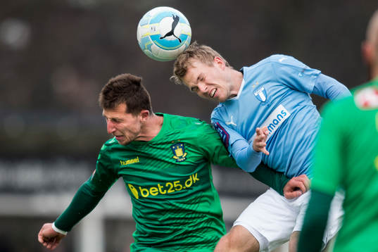 Bröndbys Kamil Wilczek och Malmö FFs Oscar Lewicki