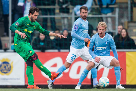 Bröndbys Johan Elmander och Malmö FFs Kári Árnason och