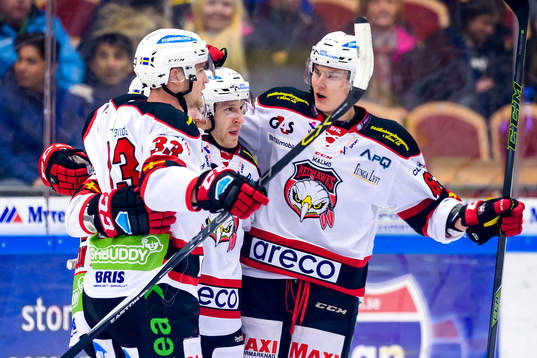 Malmö Redhawks Frederik Storm (m) jublar