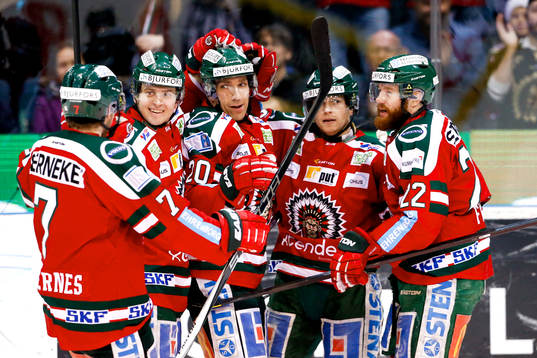 Frölundas Joel Lundqvist jublar
