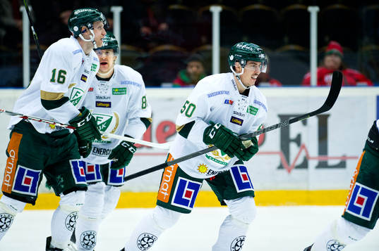 Färjestads Johan Ryno, Mikael Johansson och Sebastian