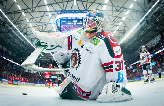 Frölundas målvakt Johan Gustafsson deppar